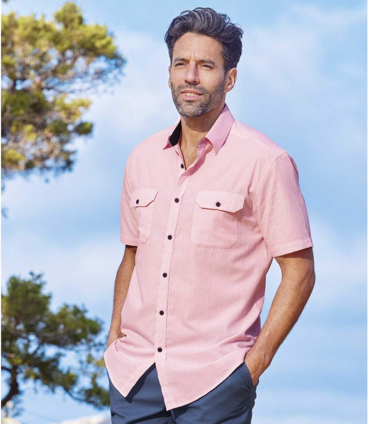 Różowa, pastelowa koszula Atlas For Men