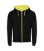 Veste à capuche fuji adulte noir uni / jaune fluo Roly