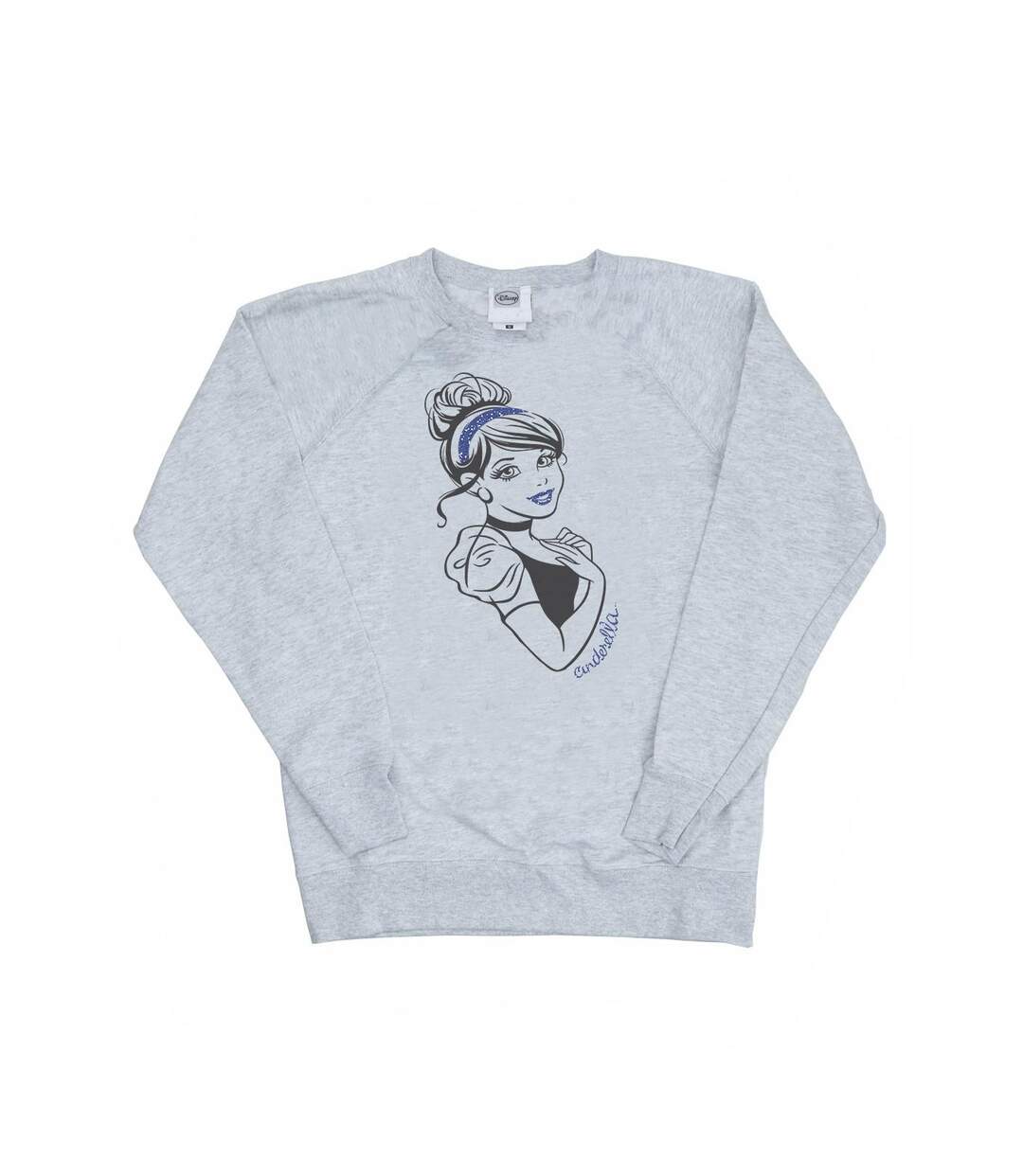 Disney Princess - Sweat CINDERELLA GLITTER - Femme (Gris chiné) - UTBI10169-1