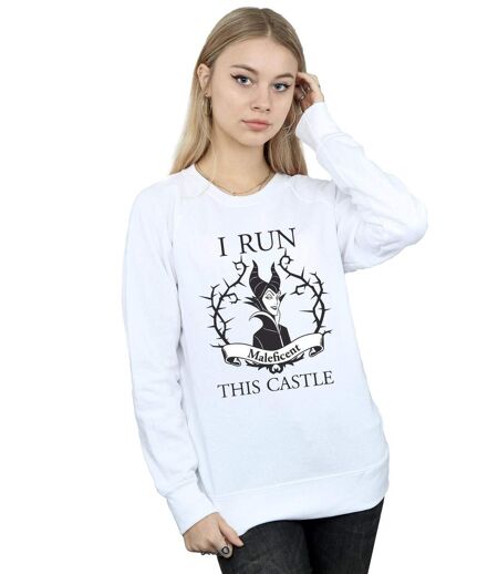 Disney - Sweat MALEFICENT RUN THIS CASTLE - Femme (Blanc) - UTBI12329