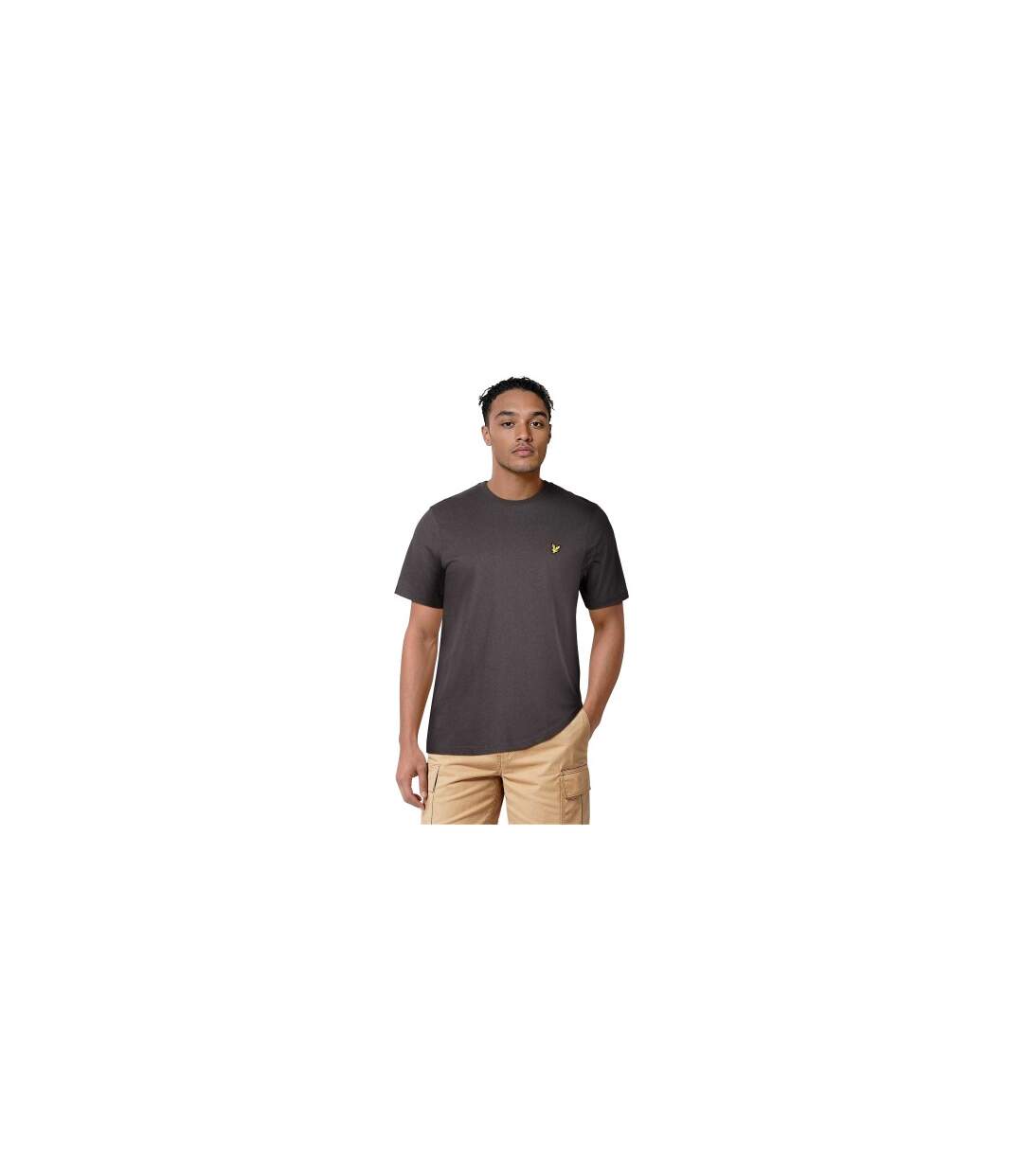 Mens Logo Cotton T-shirt Gunmetal Lyle & Scott-1