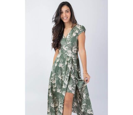 Robe d'été mi-longue LOLITA motif fleuri chic et féminin Coton Du Monde