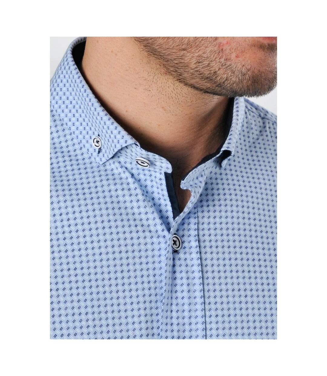 Bewley & Ritch Mens Nebula Geometric Shirt (Sky Blue)