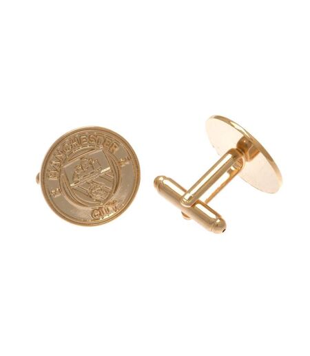 Manchester City FC Gold Plated Crest Cufflinks (Gold) (One Size)