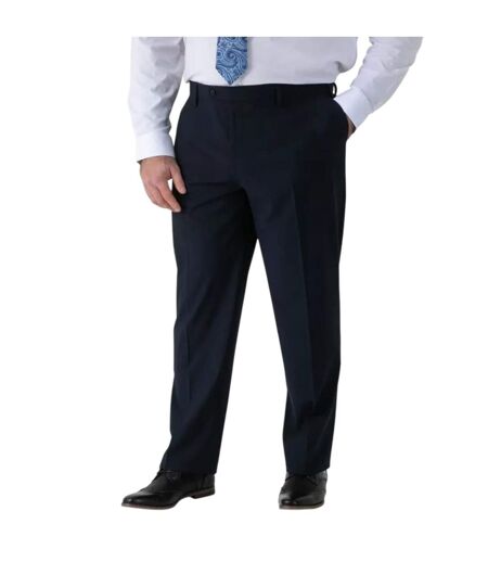 D555 Pantalon Cintré Extensible Grande Taille Ted Homme Bleu Marine Duke