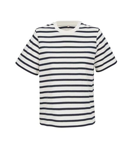 T-shirt Legend Femme Blanc Cassé Bleu Marine SOLS