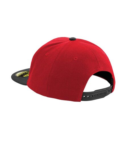 Beechfield Unisex Adult Original Flat Peak Snapback Cap (Classic Red/Black)