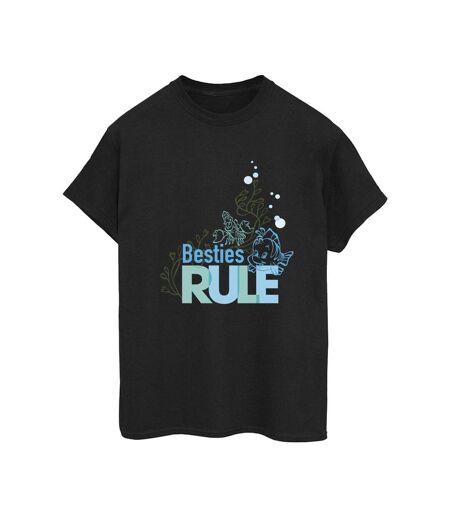 Disney Femme/Ladies The Little Mermaid Besties Cotton Boyfriend T-Shirt (Noir) - UTBI31107