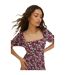 Womens/ladies Ditsy Print Tiered Petite Midi Dress Pink Dorothy Perkins-4