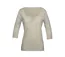MAYFLOWER DOUGLAS2 - Tee-shirt beige manches 3/4 en maille flammée et col V à lacets-5