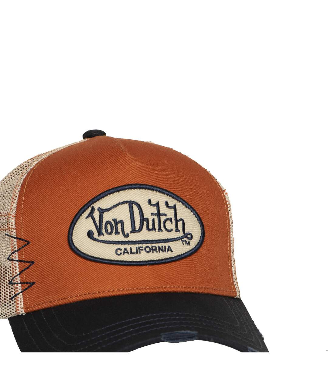 Casquette trucker avec filet adulte effet usé et patch brodé Used Vondutch-4