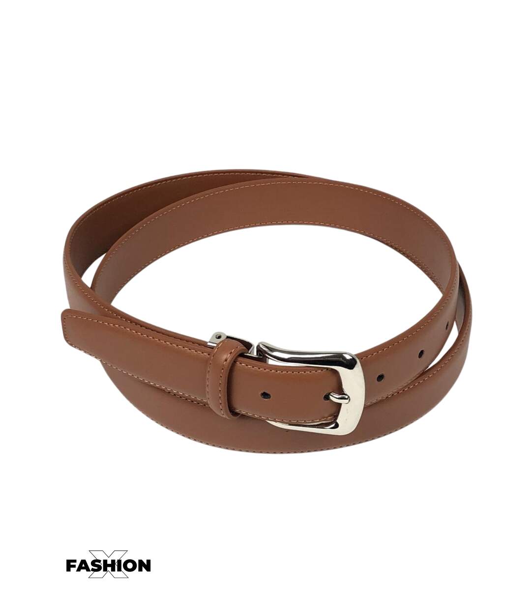 Ceinture en cuir marron homme - Sangle réglable-1