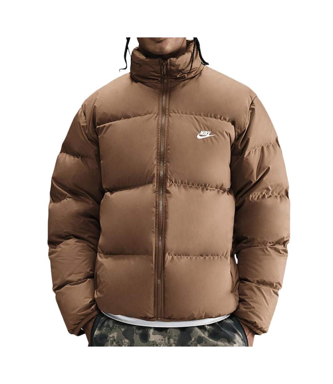 Doudoune marron homme nike m sf club puffer-1