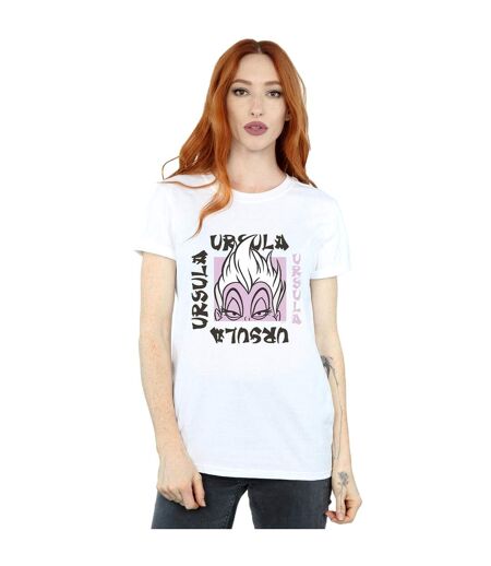 Disney Femmes/Ladies Ursula Take Out Cotton Boyfriend T-Shirt (Blanc) - UTBI47940