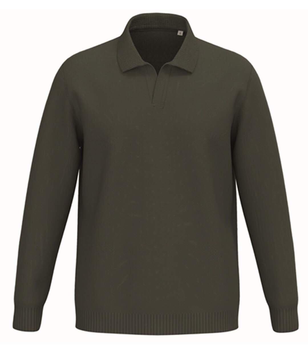 Pull col polo - Homme - PATS901 - vert kaki-1