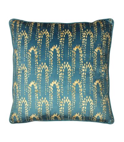 Wisteria velvet square cushion cover one size petrol Furn