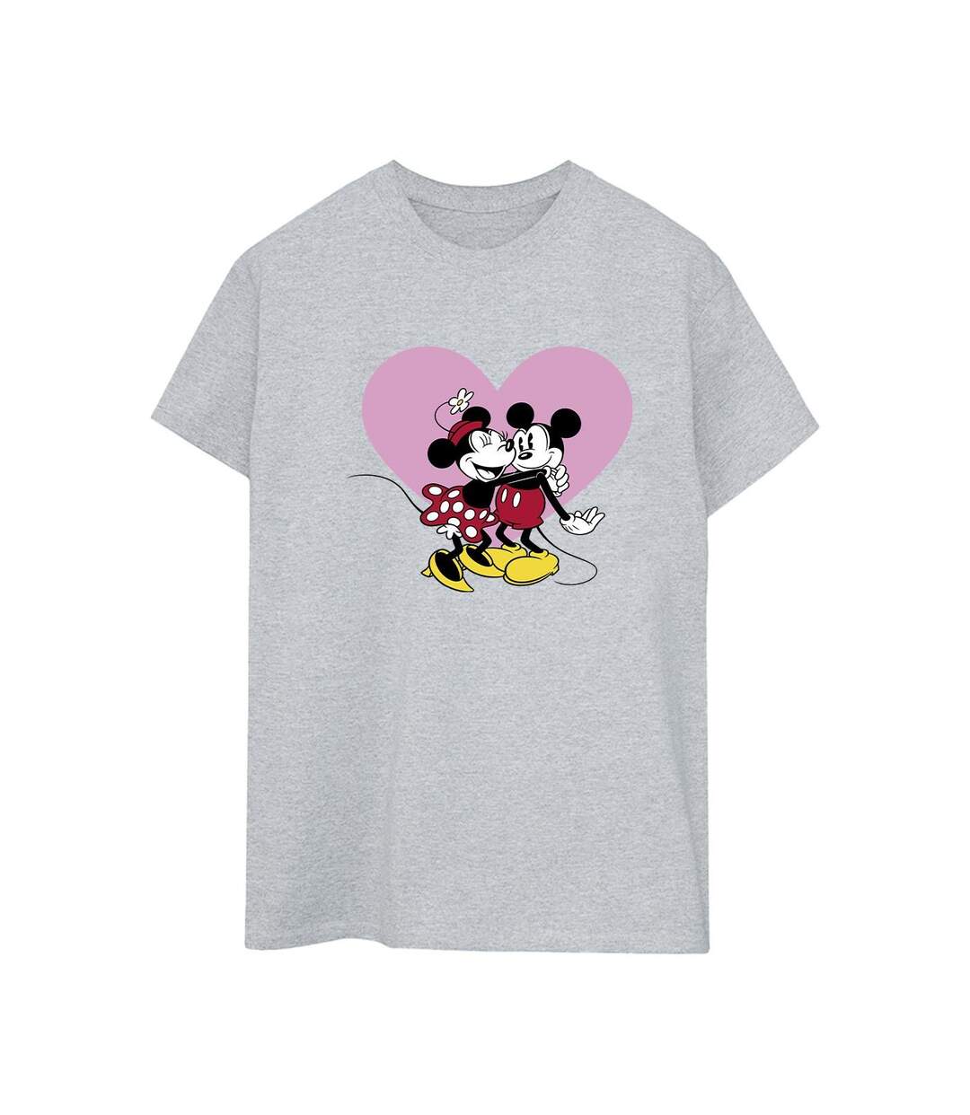 Disney Femme/Les femmes Mickey Mouse Love Languages - T-shirt boyfriend en coton (Gris sportif) - UTBI38816-1