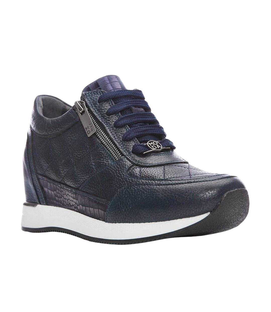 Baskets Motif/style Matelassé Femme Bleu Marine Mod-3