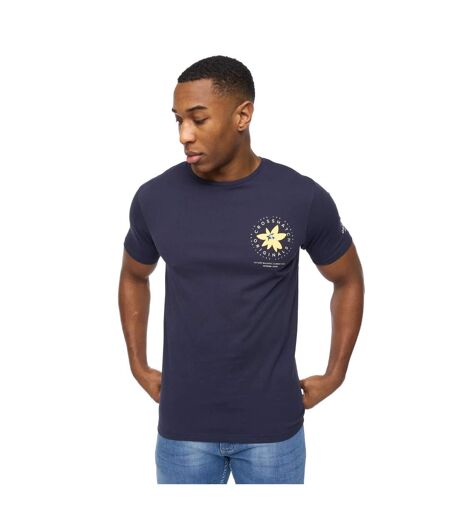 Mens flowers t-shirt navy Crosshatch