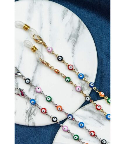 62 CM Colourful Turkish Evil Eye Protection Summer Reading Eyeglass Chain Lanyard