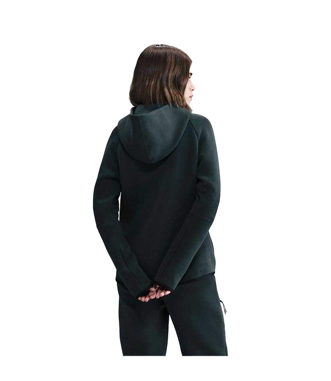 Womens/ladies Windrunner Fleece Full Zip Hoodie Seaweed Black Nike-3