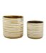 Lot de 2 Vases en Céramique Blom 23cm Or & Blanc-1