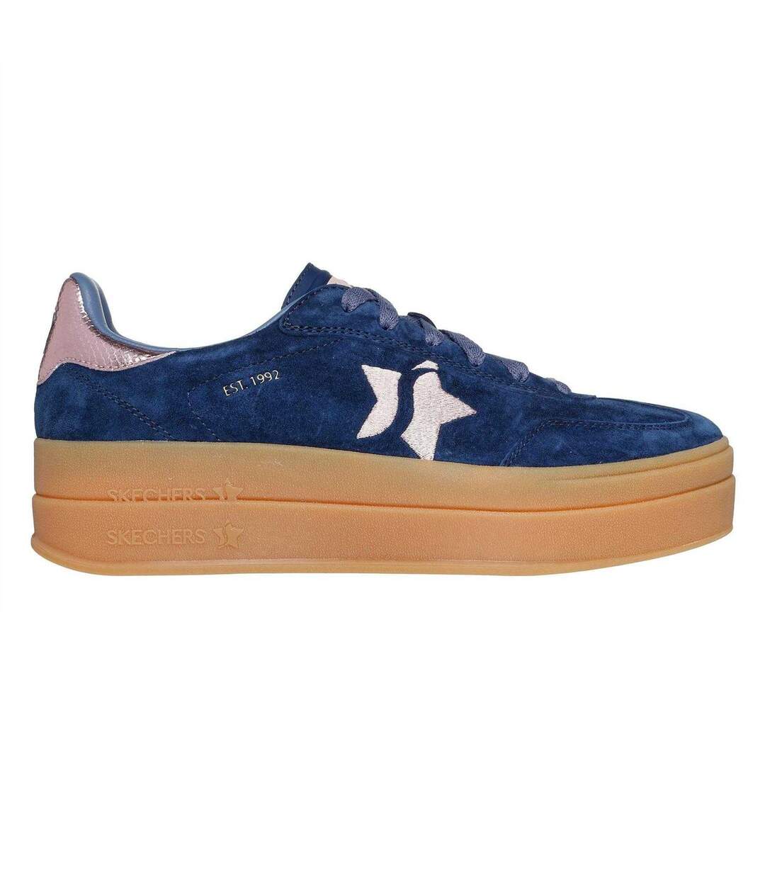 Baskets Femme Bleu Marine Rose Skechers-1