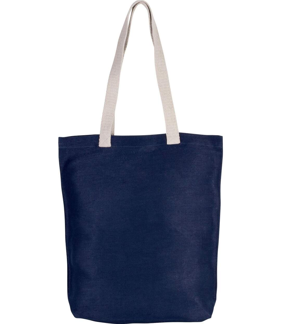 sac shopping en toile de jute - KI0229 - bleu marine-2