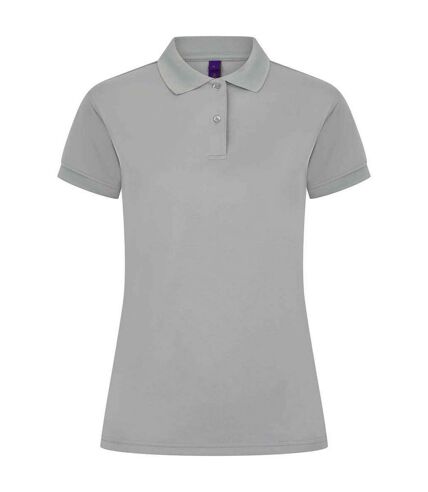 Womens/ladies pique polo shirt silver Henbury