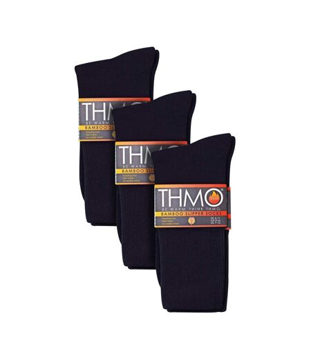 3 Pairs Unisex Multipack Anti-Slip Bamboo Slipper Socks with Grippers