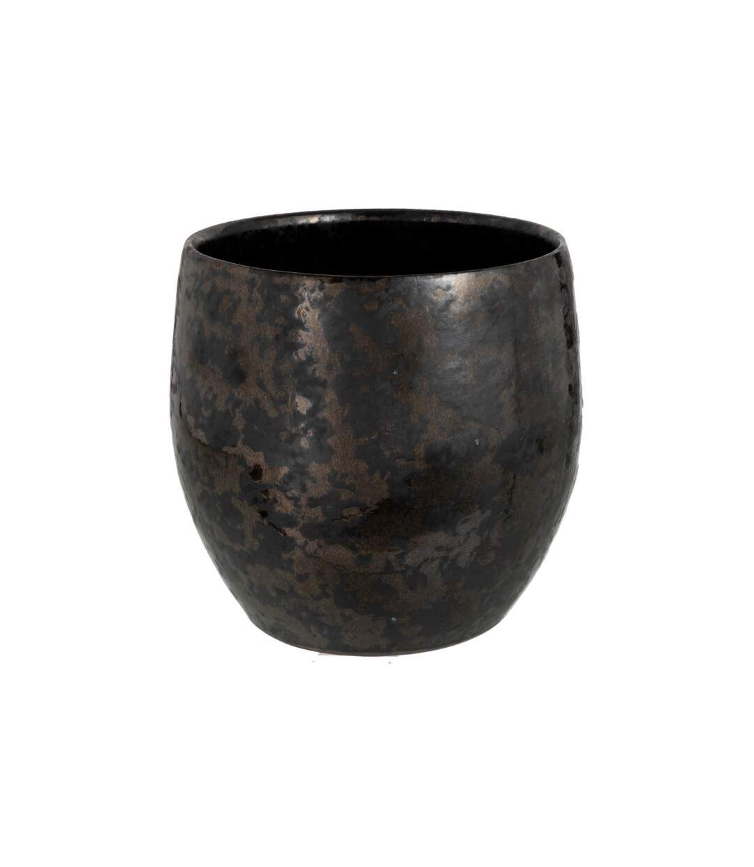 Cache-Pot Vintage Céramique Smokey 23cm Noir-1