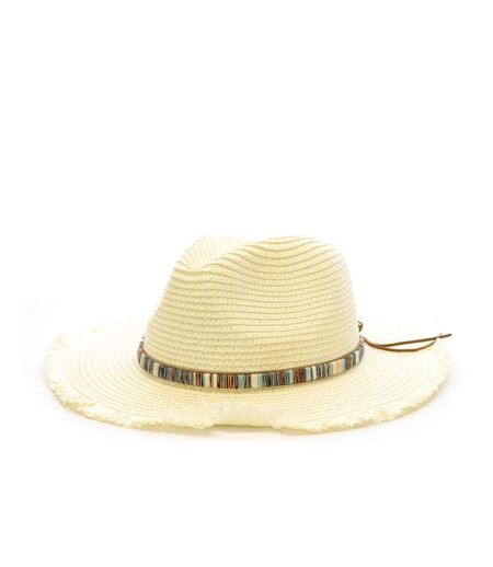 Chapeaux blanc femme via lorenzo fedora ivoire