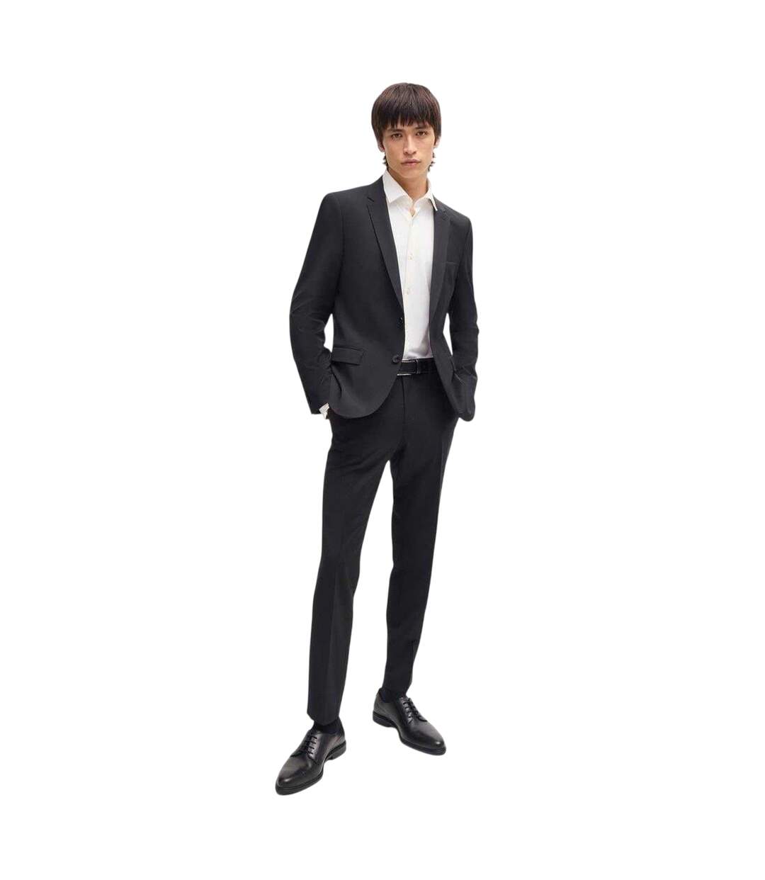 Chemise Habillée Manches Longues Homme Blanc Hugo-4