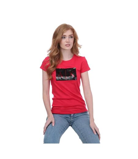 Womens/ladies cotton slim t-shirt red Armani