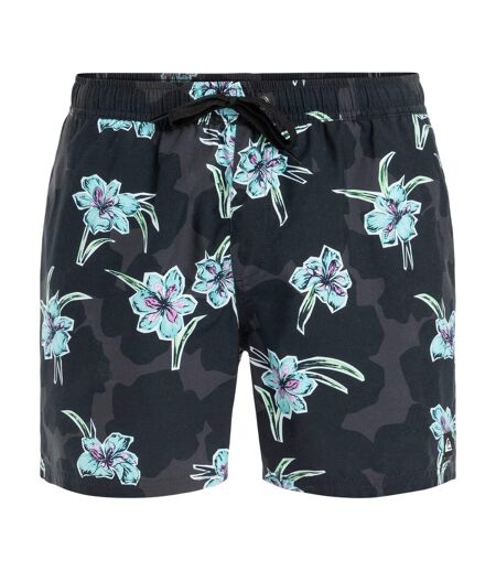 Mens Floral Pattern Swim Shorts Black Quiksilver