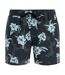 Mens Floral Pattern Swim Shorts Black Quiksilver-1