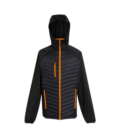 Mens navigate quilted hybrid jacket black/orange pop Regatta