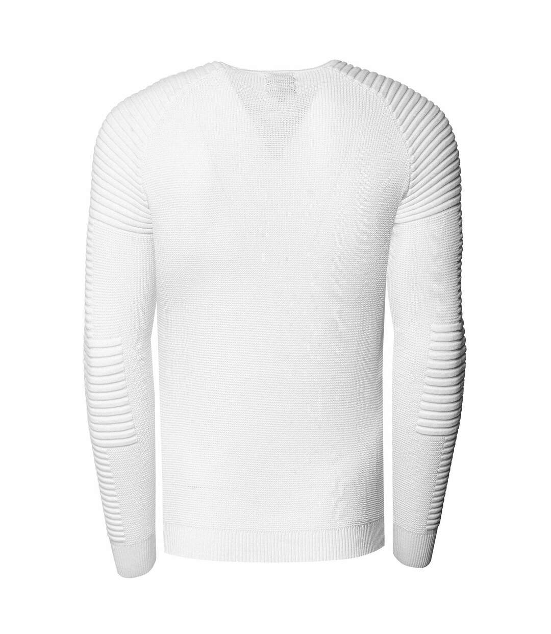 Pull homme col rond Pull fashion 13349 blanc