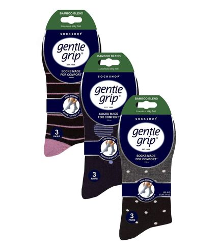 Gentle Grip - 9 Pack Ladies Bamboo Wide Socks