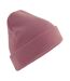 Bonnet Motif/style À Revers Adulte Rose Clair Beechfield-1
