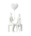 Statuette Déco Couple Assis Ballon 23cm Blanc-1