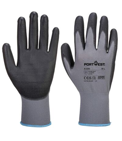 A120 pu palm grip gloves xs grey/black Portwest