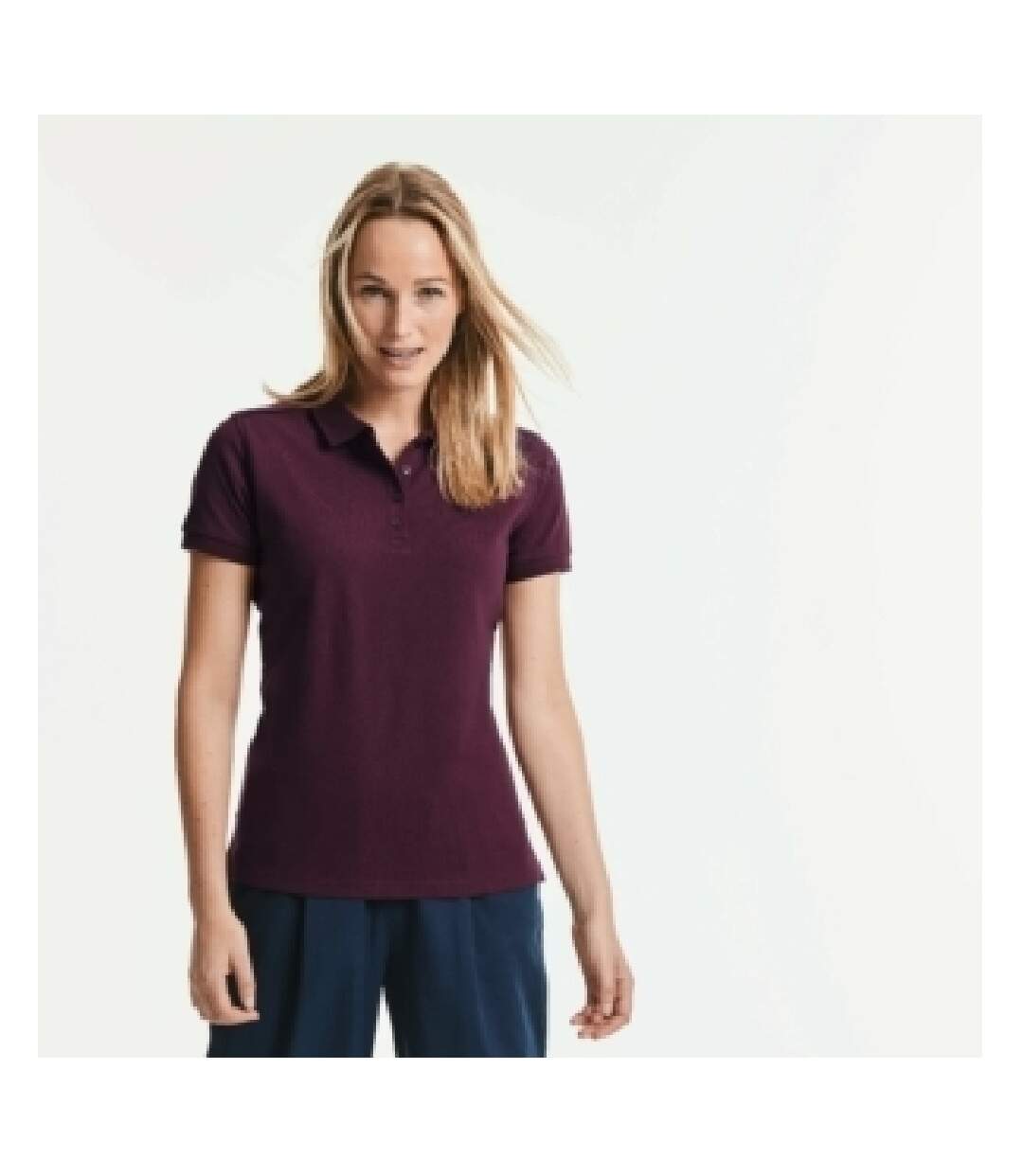 Polo manches courtes femme bordeaux Russell