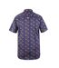 D555 Mens Kingston Floral Kingsize Short-Sleeved Shirt (Navy/Brown) - UTDC392