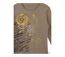 MAYFLOWER CERGY1B - Tee-shirt manches longues beige avec sérigraphie zébrée ethnique-2