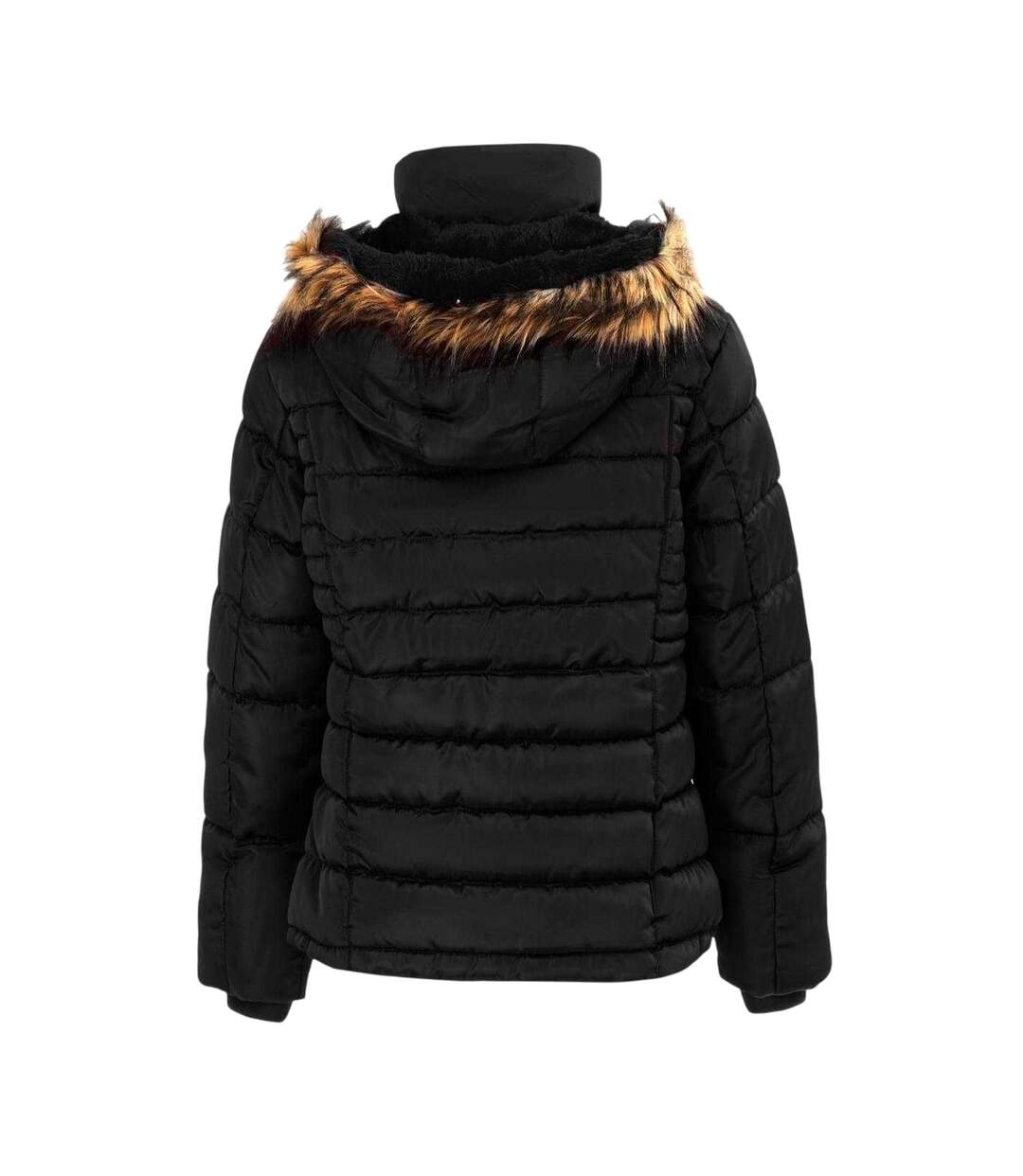 Womens/ladies Faux Fur Detachable Hood Parka Black I Saw It First-3