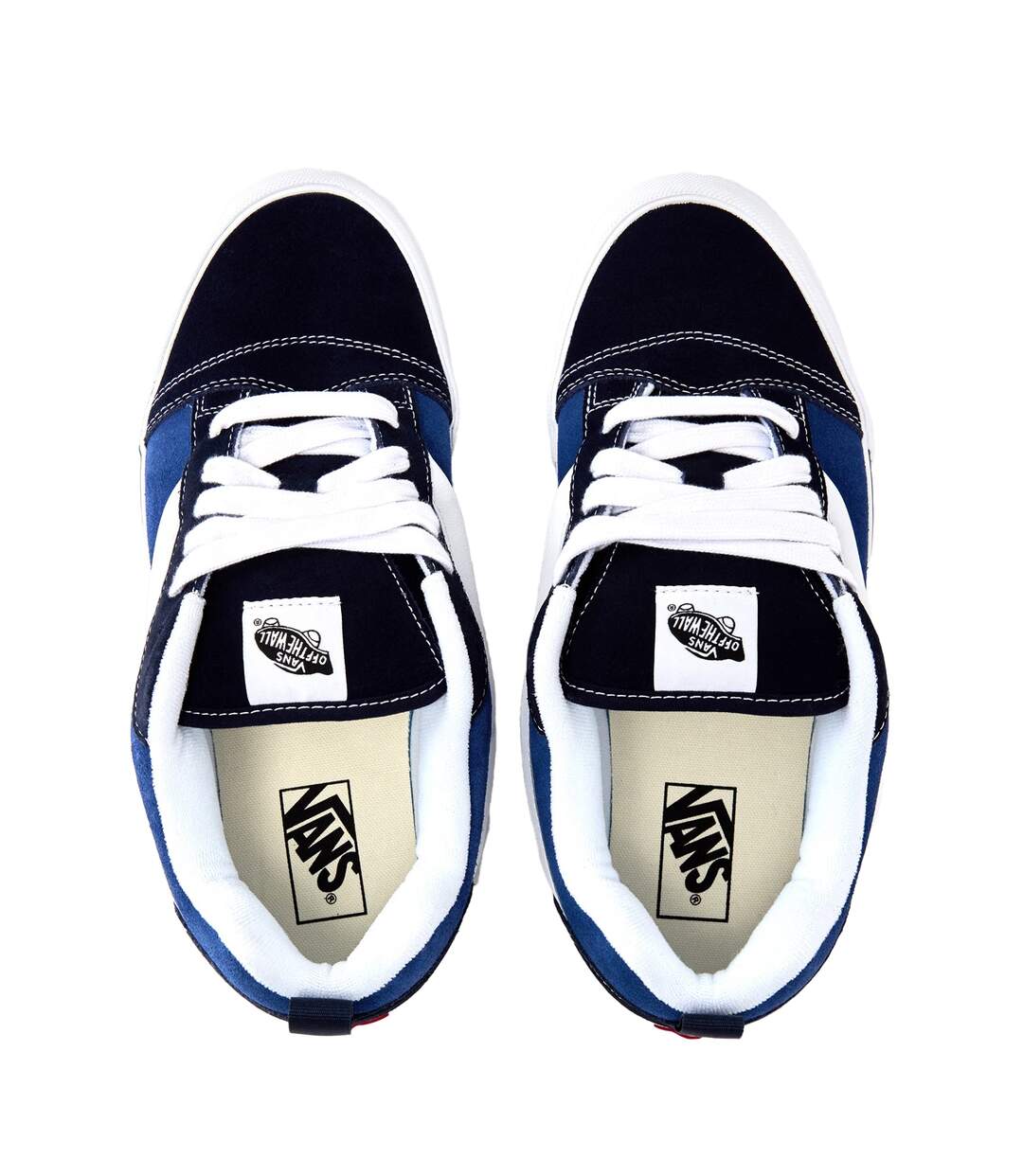 Mens Knu Skool Padded Suede Skate Shoes Navy White Vans-3