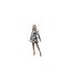 Womens/ladies Brush Stroke Polyester Long-sleeved Skater Dress Black White AX Paris-1