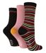 Wild Feet - 3 Pk Ladies Bamboo Socks | Striped