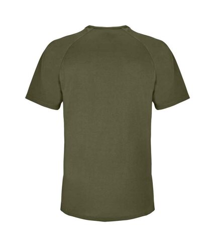 Mens sporty short sleeve performance t-shirt army SOLS